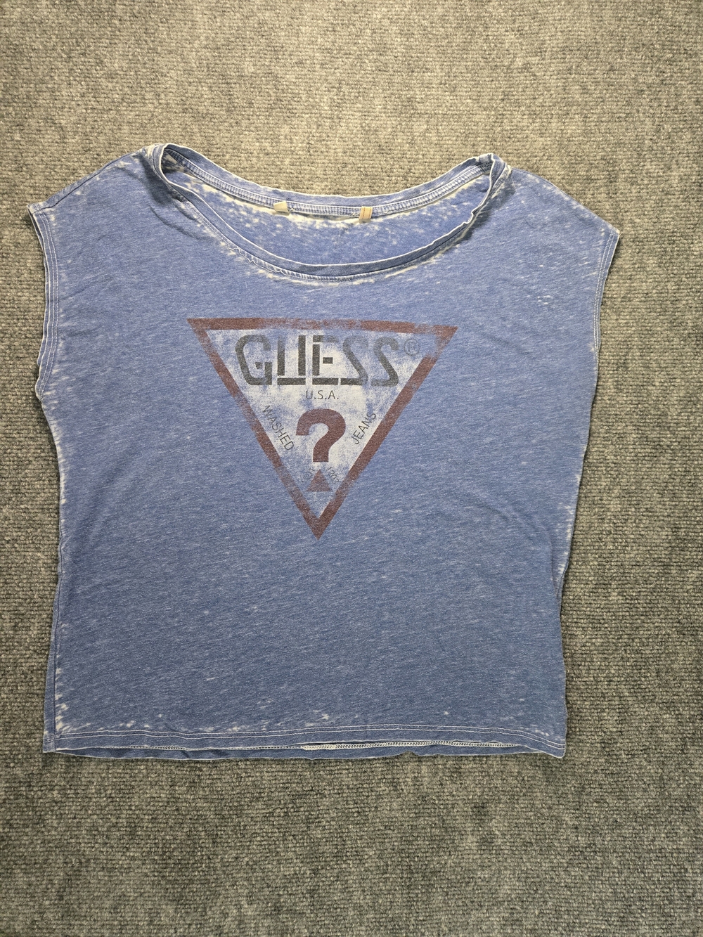 GUESS Blue Vintage-Inspired Logo Tee